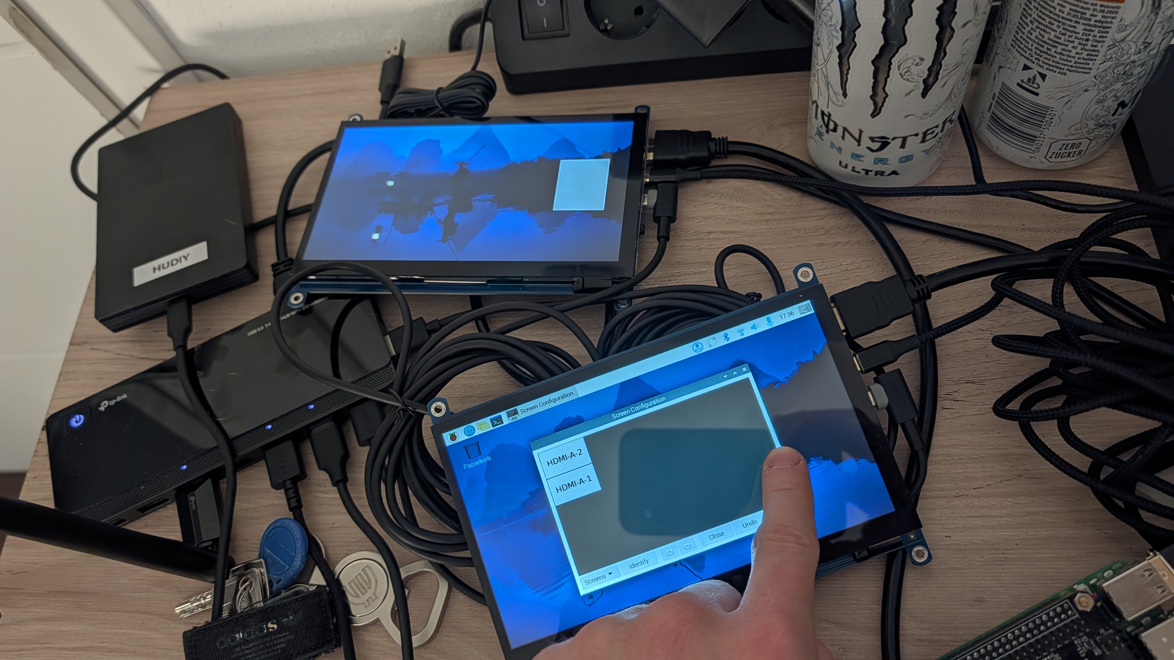touch registers on wrong display